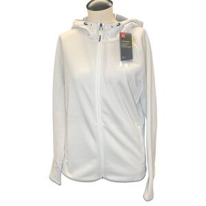 UNDER ARMOUR White ColdGear Full-Zip Hoodie – Size M‎